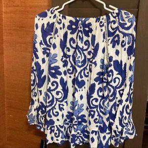 INC Women Blouson Sleeve Peasant Blouse